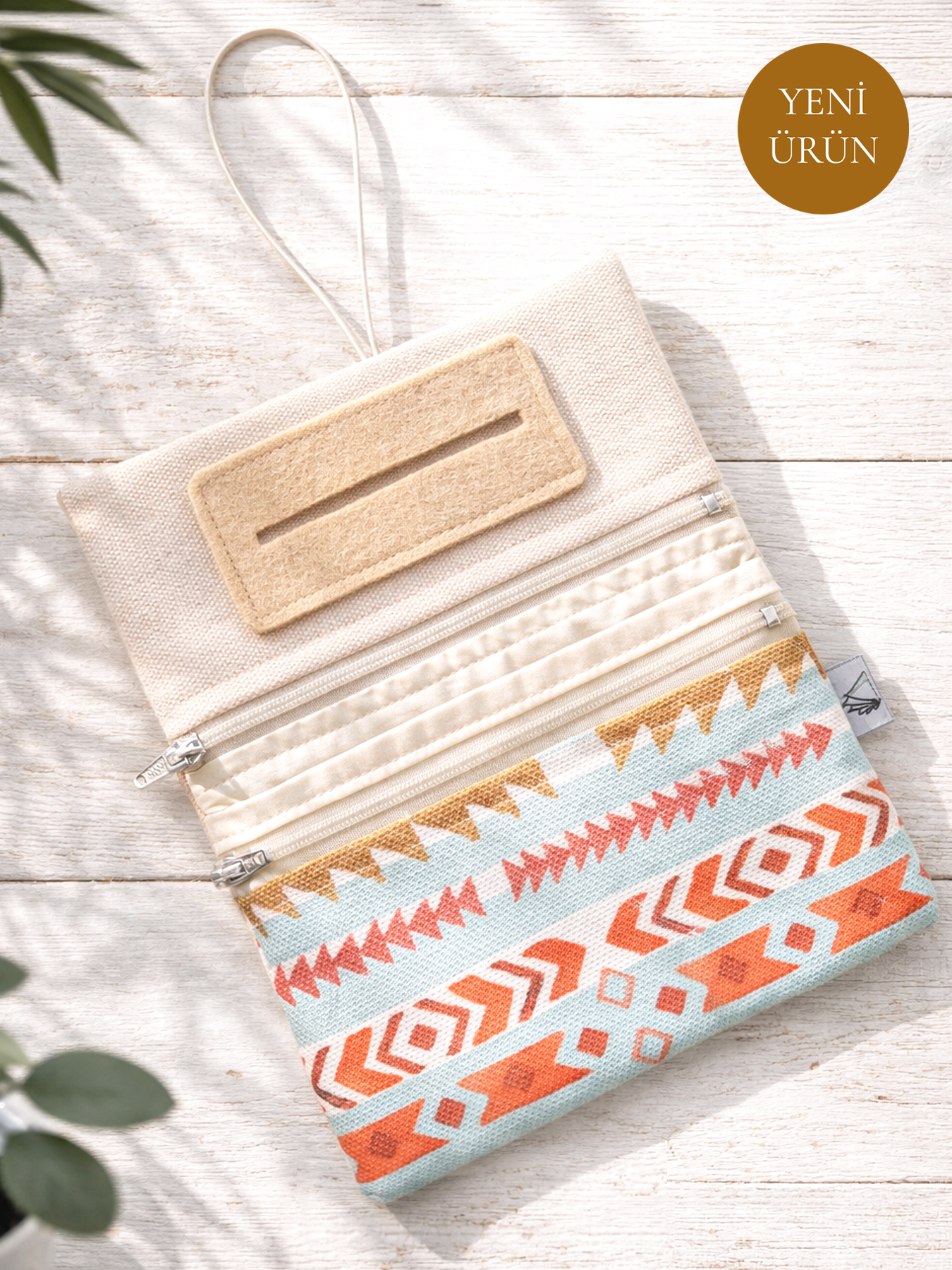 Naturel Boho Kanvas Tütün Çantası Hediye Tütün Kesesi Çok Amaçlı Organizer Çanta