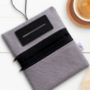 Açık Gri Minimal Kanvas Tütün Çantası 16x10cm Hediye Tütün Kesesi Çok Amaçlı Çanta - Görsel 2