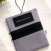 Açık Gri Minimal Kanvas Tütün Çantası 16x10cm Hediye Tütün Kesesi Çok Amaçlı Çanta