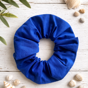 Okyanus Saks Mavisi Scrunchie Saç Tokası – %100 Pamuk Koton Kumaş