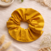 Hardal Rengi Düz Scrunchie Saç Tokası Yuvarlak Lastikli Toka