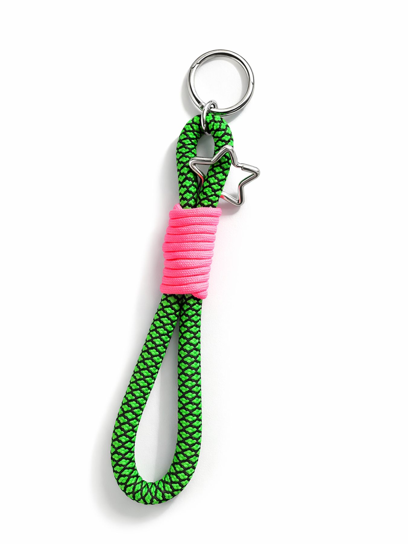 Neon Paracord Çanta Charmı, Anahtarlık, Clutch Bilek Askısı 20cm –Kirpiwork Maximal Boho Koleksiyonu - Görsel 3